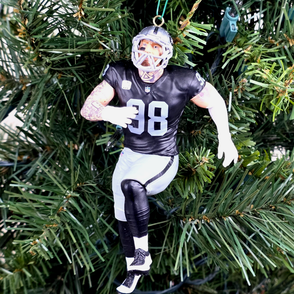 Maxx Crosby Las Vegas Raiders Football NFL Xmas Tree Ornament Holiday Jersey #98