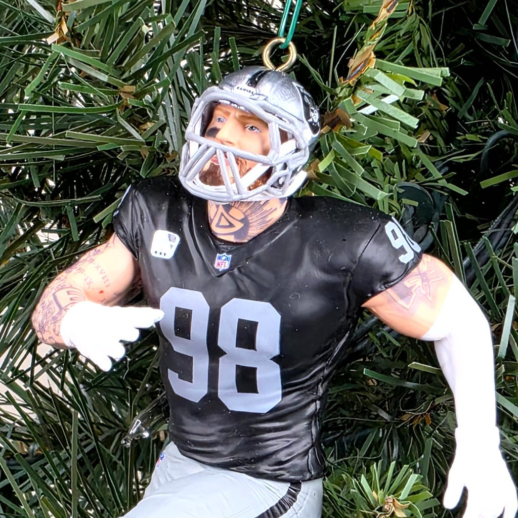 Maxx Crosby Las Vegas Raiders Football NFL Xmas Tree Ornament Holiday Jersey #98