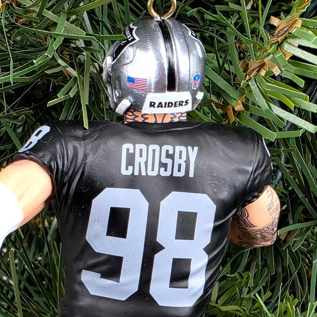 Maxx Crosby Las Vegas Raiders Football NFL Xmas Tree Ornament Holiday Jersey #98