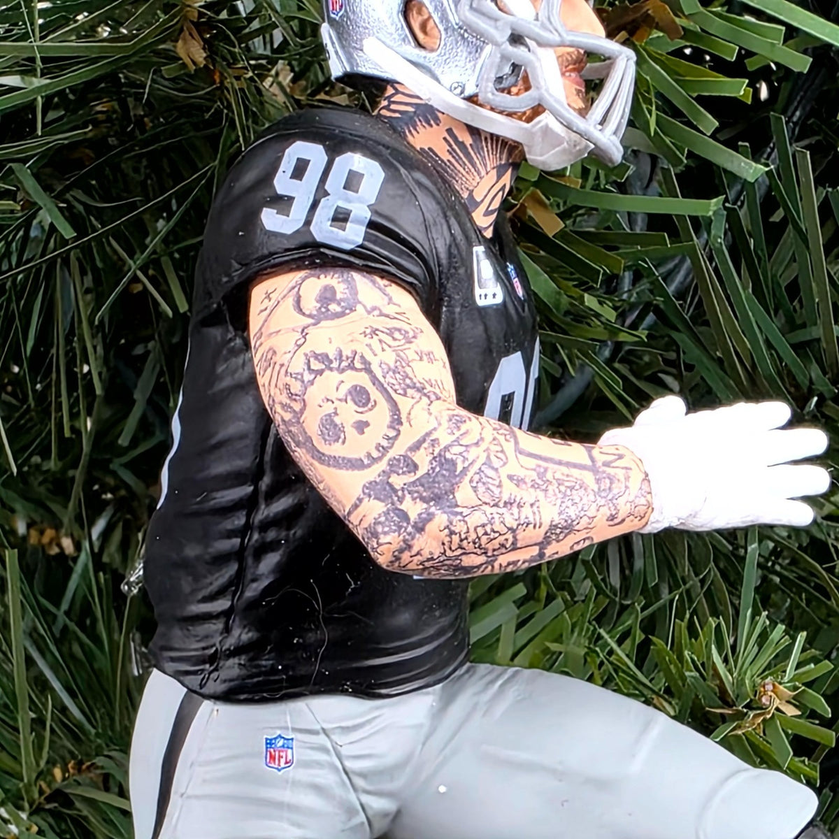 Maxx Crosby Las Vegas Raiders Football NFL Xmas Tree Ornament Holiday Jersey #98