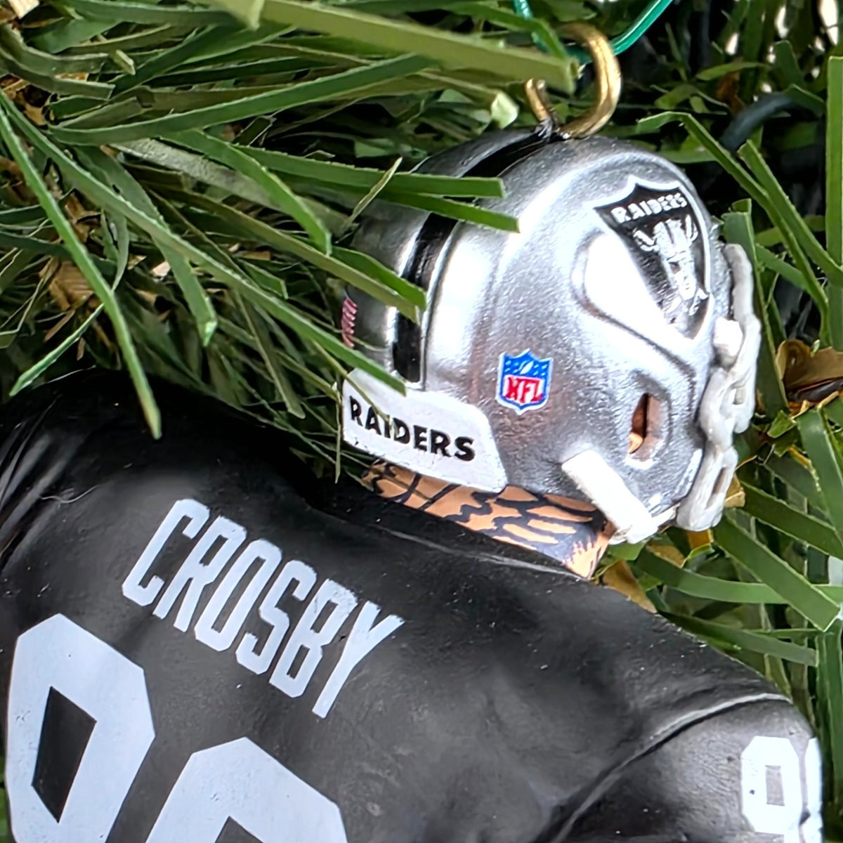 Maxx Crosby Las Vegas Raiders Football NFL Xmas Tree Ornament Holiday Jersey #98
