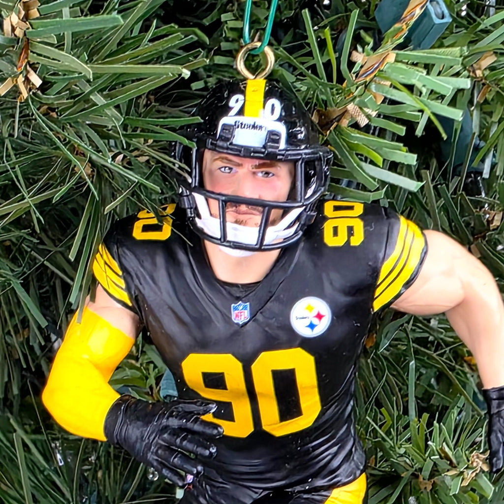 TJ Watt Pittsburgh Steelers Football NFL Xmas Tree Ornament Holiday Jersey #90