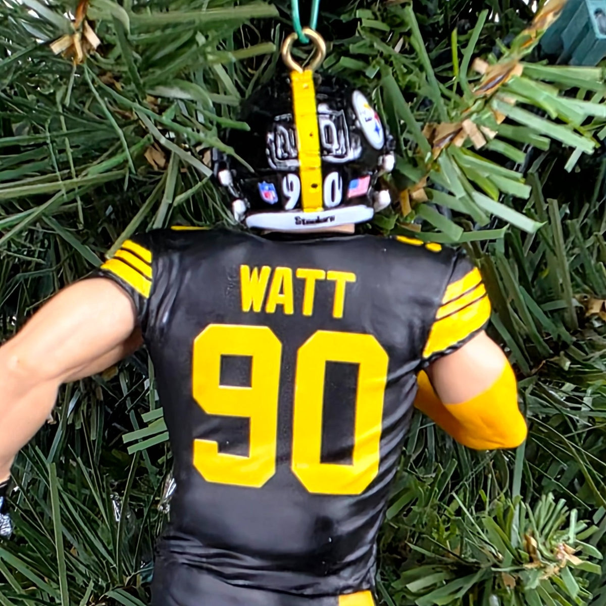 TJ Watt Pittsburgh Steelers Football NFL Xmas Tree Ornament Holiday Jersey #90