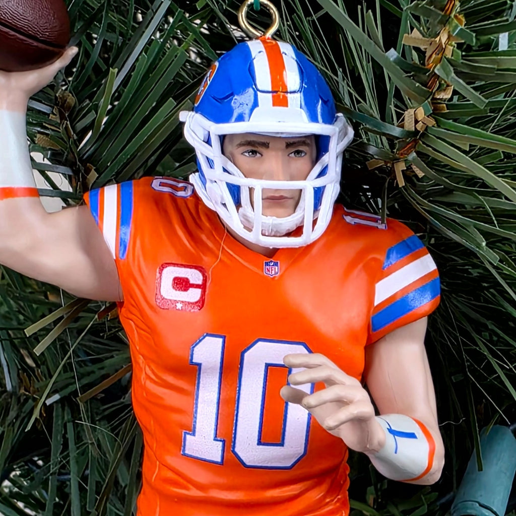 Bo Nix Denver Broncos Football NFL Xmas Tree Ornament Holiday vtg Jersey #10