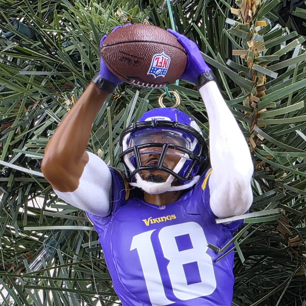 Justin Jefferson Minnesota Vikings Football NFL Xmas Ornament Holiday Jersey #18