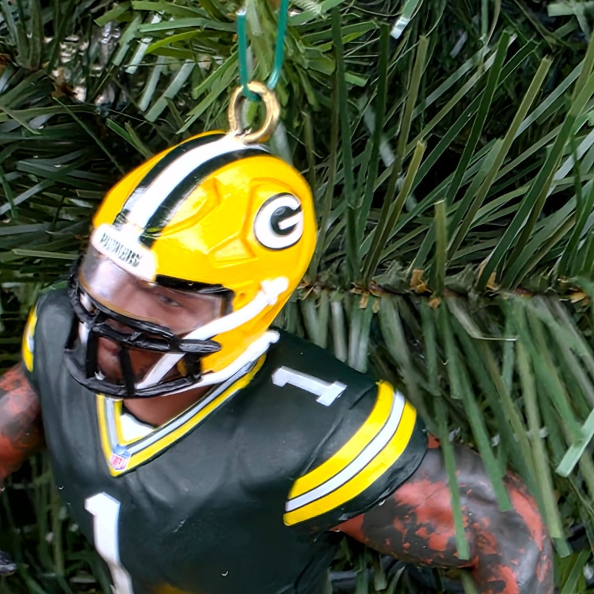 Micah Parsons Green Bays Packers Football NFL Xmas Tree Ornament Holiday Jersey