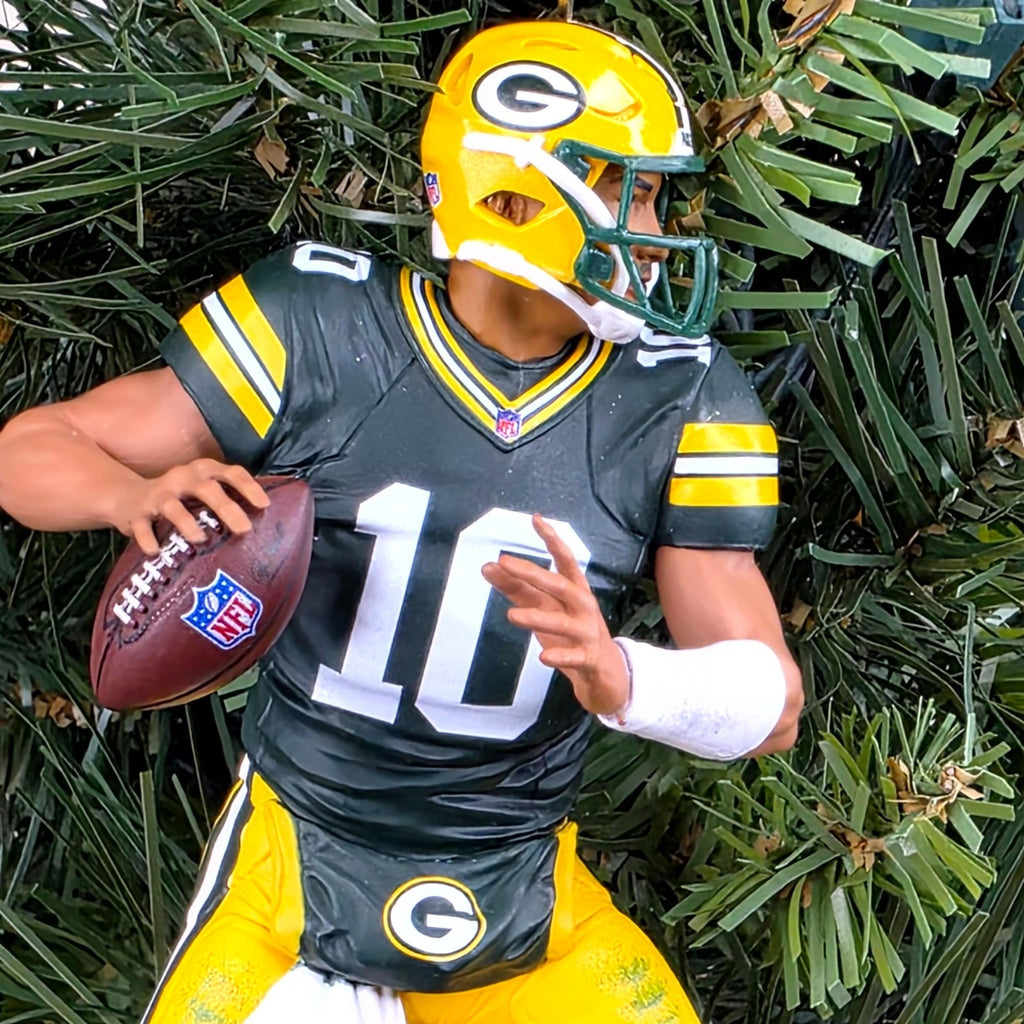 Jordan Love Green Bays Packers Football NFL Xmas Tree Ornament Holiday Jersey 10