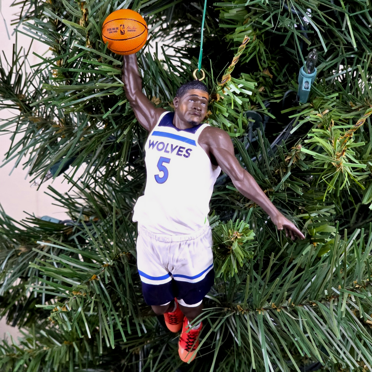 Anthony Edwards Minnesota Timberwolves NBA Basketball Xmas Ornament Jersey #5