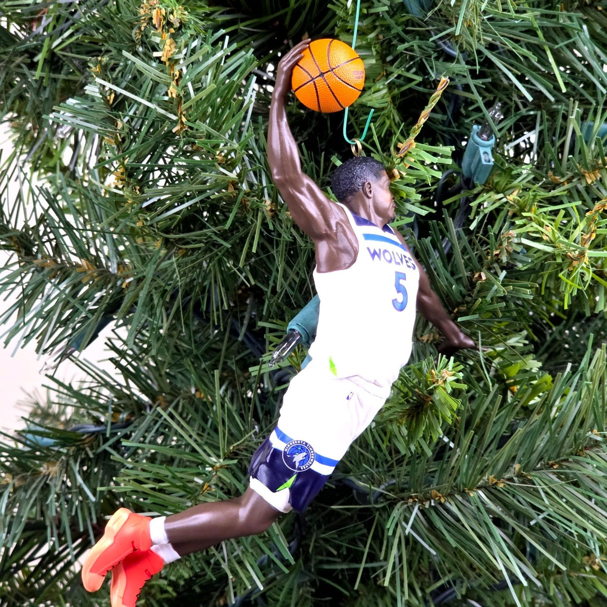 Anthony Edwards Minnesota Timberwolves NBA Basketball Xmas Ornament Jersey #5