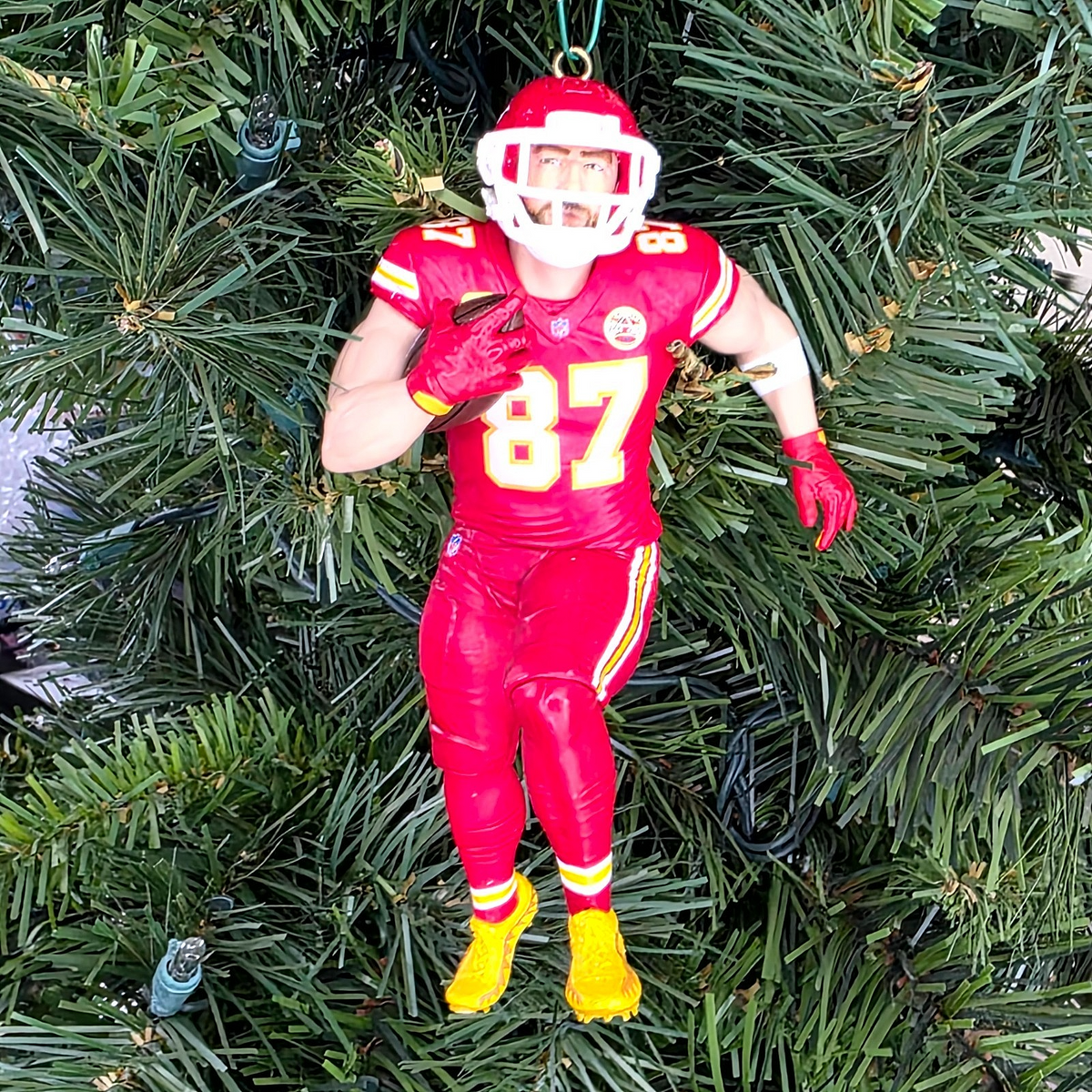 Travis Kelce Kansas City Chiefs Football NFL Xmas Tree Ornament Jersey #87 Swift