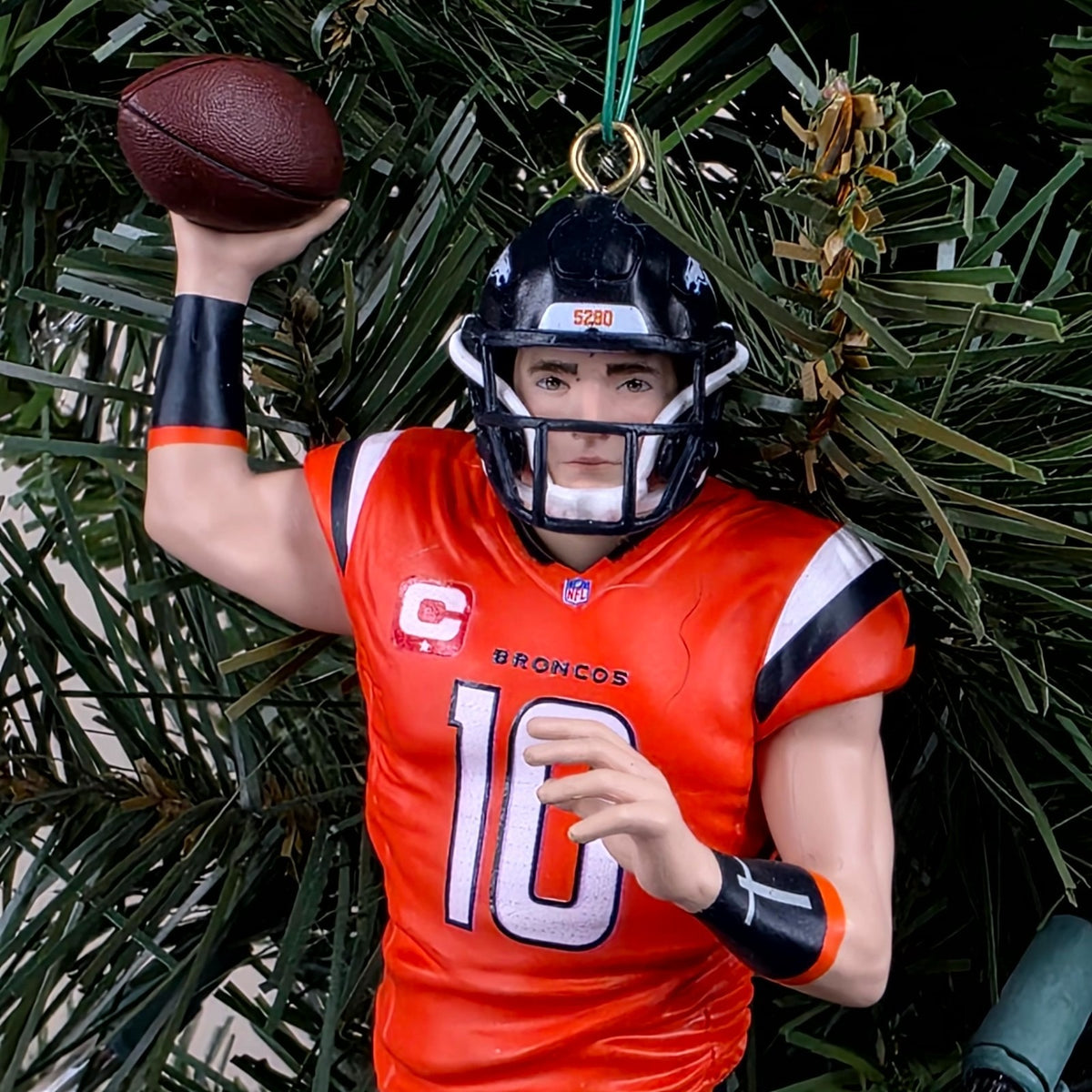 Bo Nix Denver Broncos Football NFL Xmas Tree Ornament Holiday Jersey #10