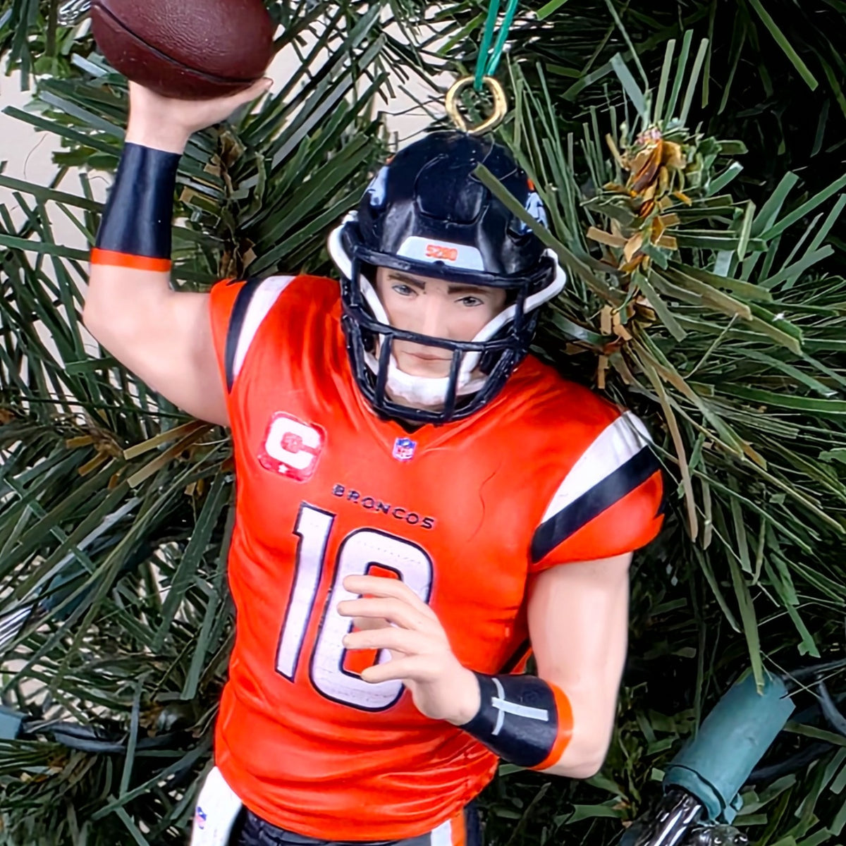 Bo Nix Denver Broncos Football NFL Xmas Tree Ornament Holiday Jersey #10