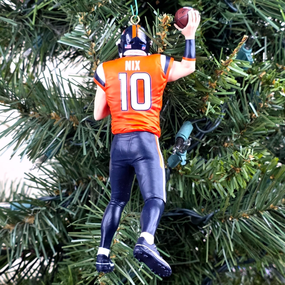 Bo Nix Denver Broncos Football NFL Xmas Tree Ornament Holiday Jersey #10