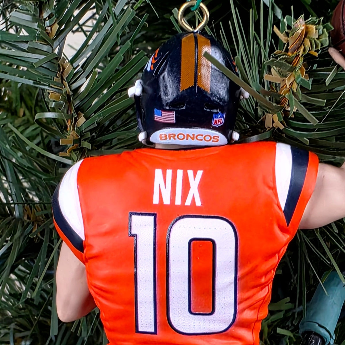 Bo Nix Denver Broncos Football NFL Xmas Tree Ornament Holiday Jersey #10