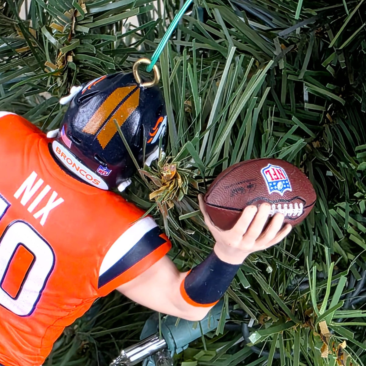 Bo Nix Denver Broncos Football NFL Xmas Tree Ornament Holiday Jersey #10
