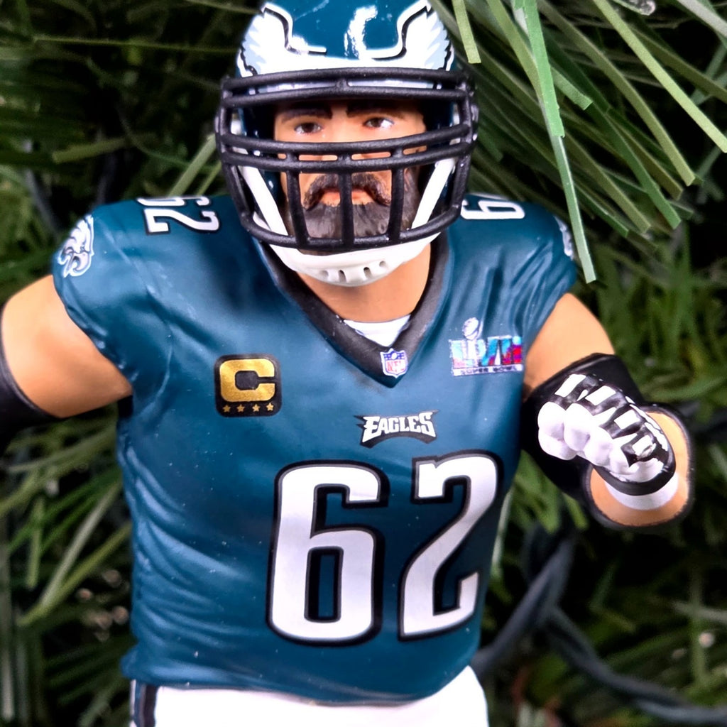 Jason Kelce Philadelphia Eagles Football NFL Xmas Ornament Holiday Jersey #62 SB