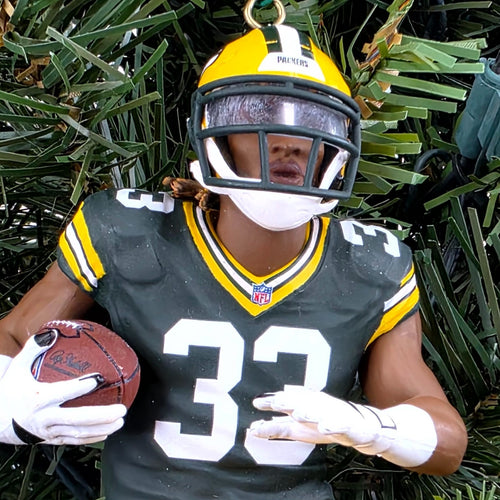 Aaron Jones Green Bays Packers Football NFL Xmas Tree Ornament Holiday Jersey 33
