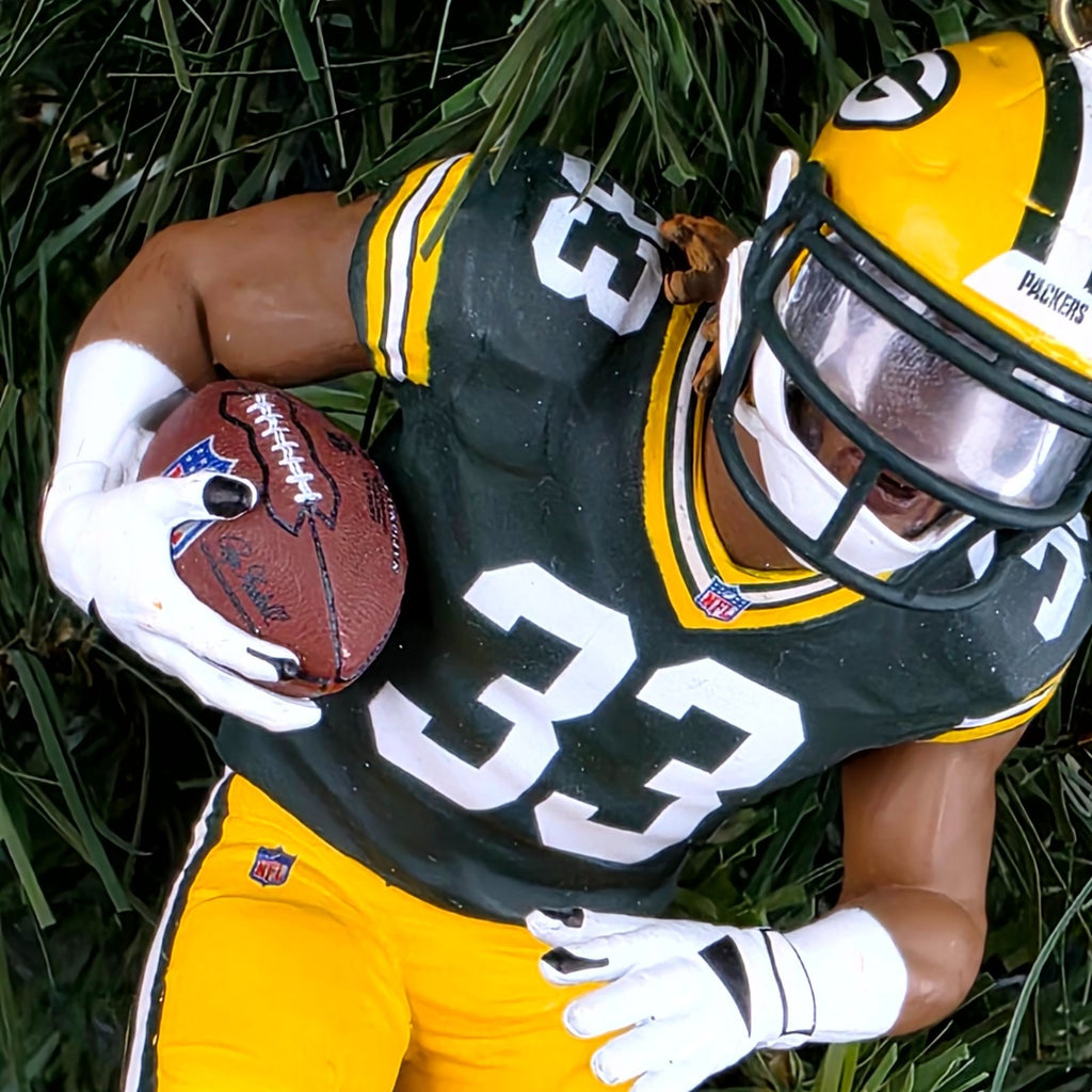 Aaron Jones Green Bays Packers Football NFL Xmas Tree Ornament Holiday Jersey 33