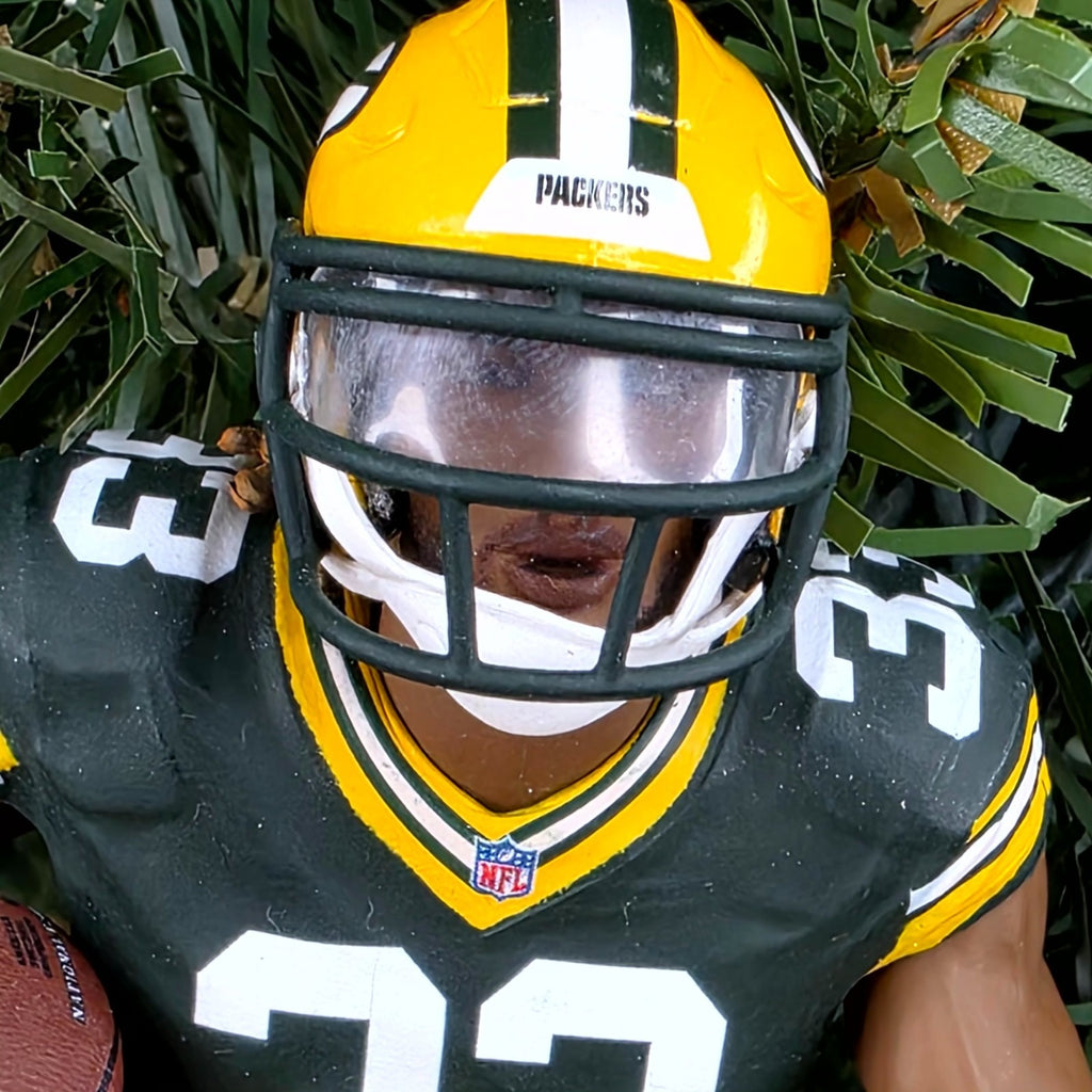 Aaron Jones Green Bays Packers Football NFL Xmas Tree Ornament Holiday Jersey 33
