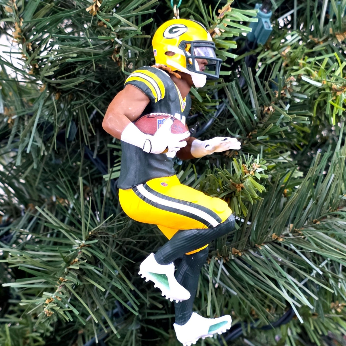 Aaron Jones Green Bays Packers Football NFL Xmas Tree Ornament Holiday Jersey 33