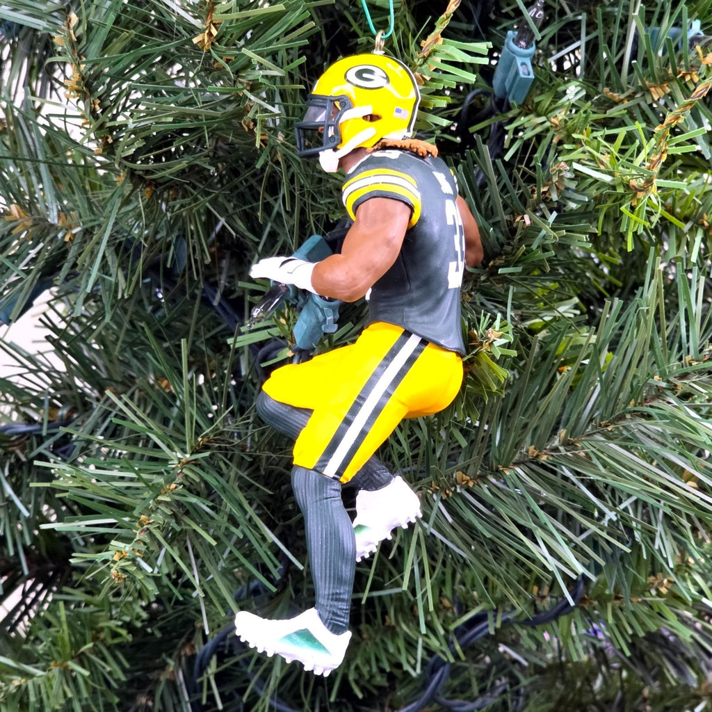 Aaron Jones Green Bays Packers Football NFL Xmas Tree Ornament Holiday Jersey 33