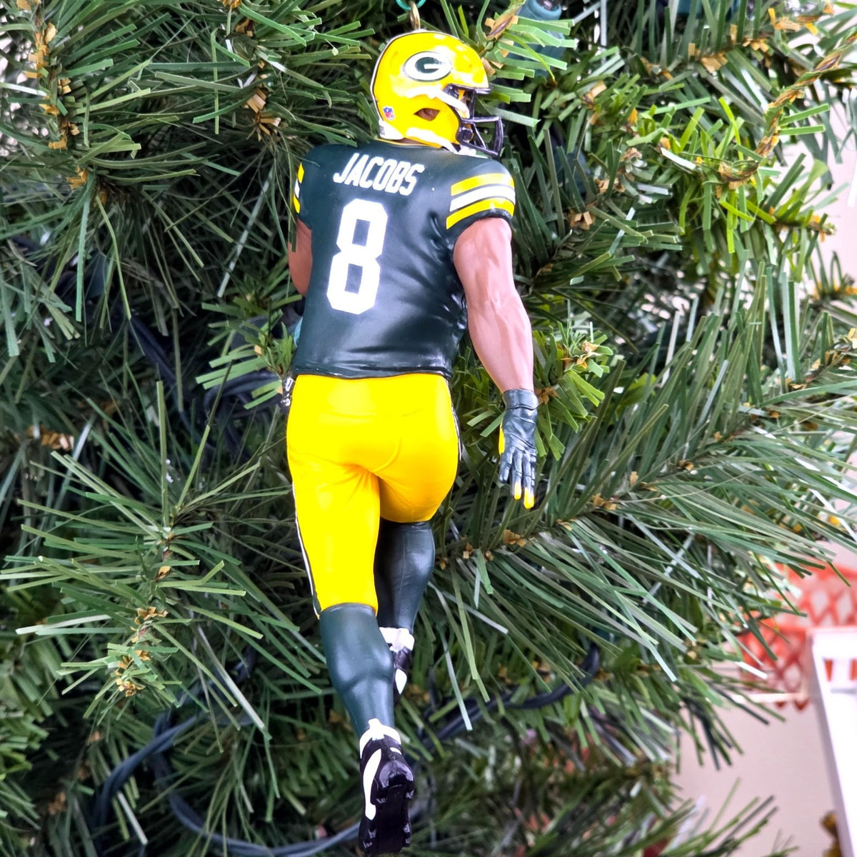 Josh Jacobs Green Bays Packers Football NFL Xmas Tree Ornament Holiday Jersey #8