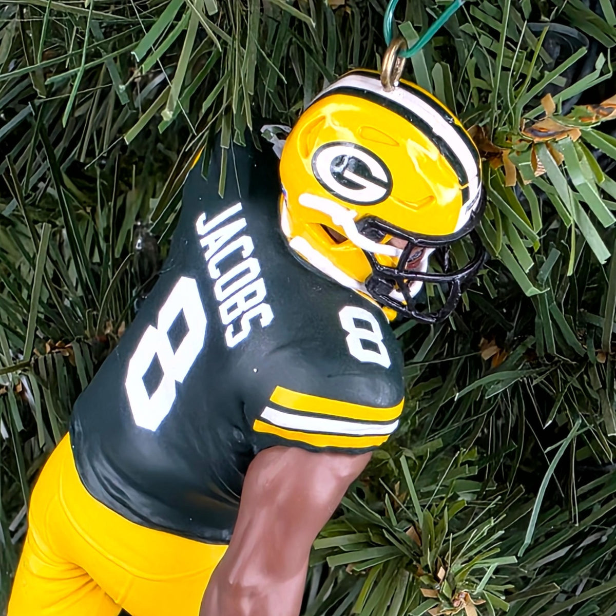 Josh Jacobs Green Bays Packers Football NFL Xmas Tree Ornament Holiday Jersey #8