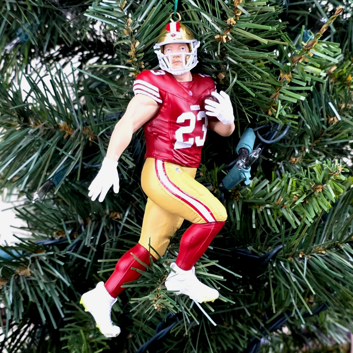 Christian McCaffrey San Francisco 49er Football NFL Xmas Ornament Holiday Jersey