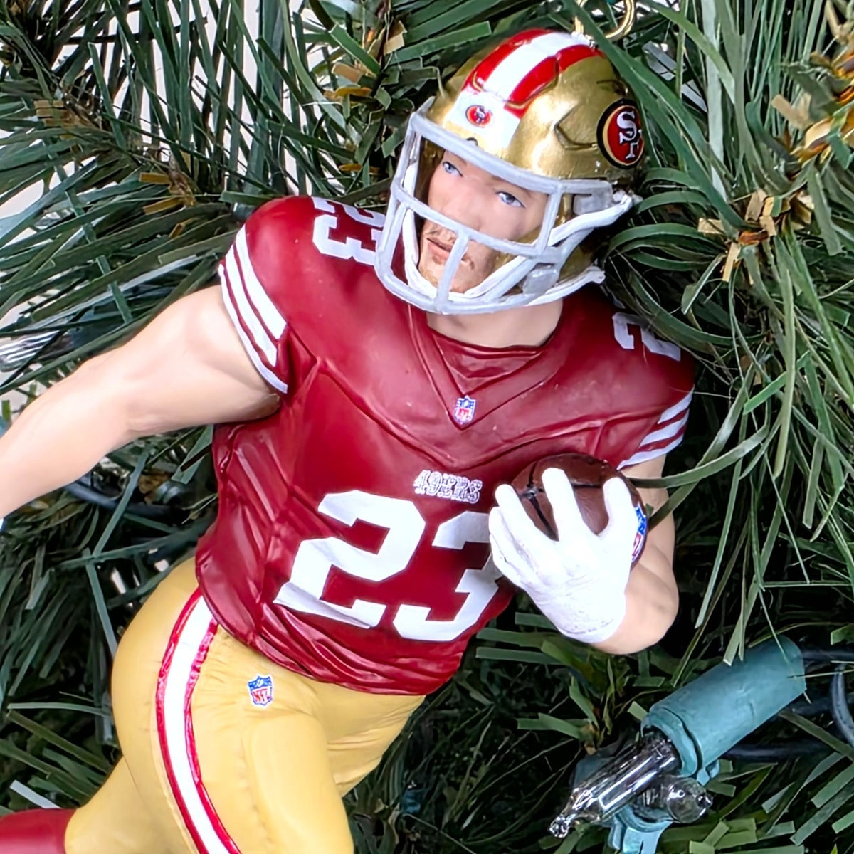 Christian McCaffrey San Francisco 49er Football NFL Xmas Ornament Holiday Jersey