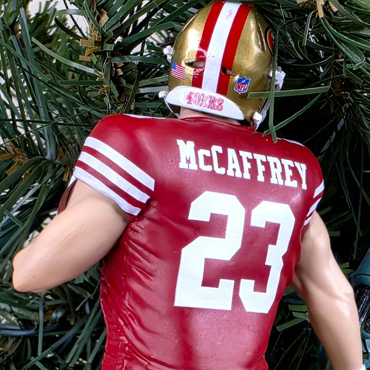 Christian McCaffrey San Francisco 49er Football NFL Xmas Ornament Holiday Jersey