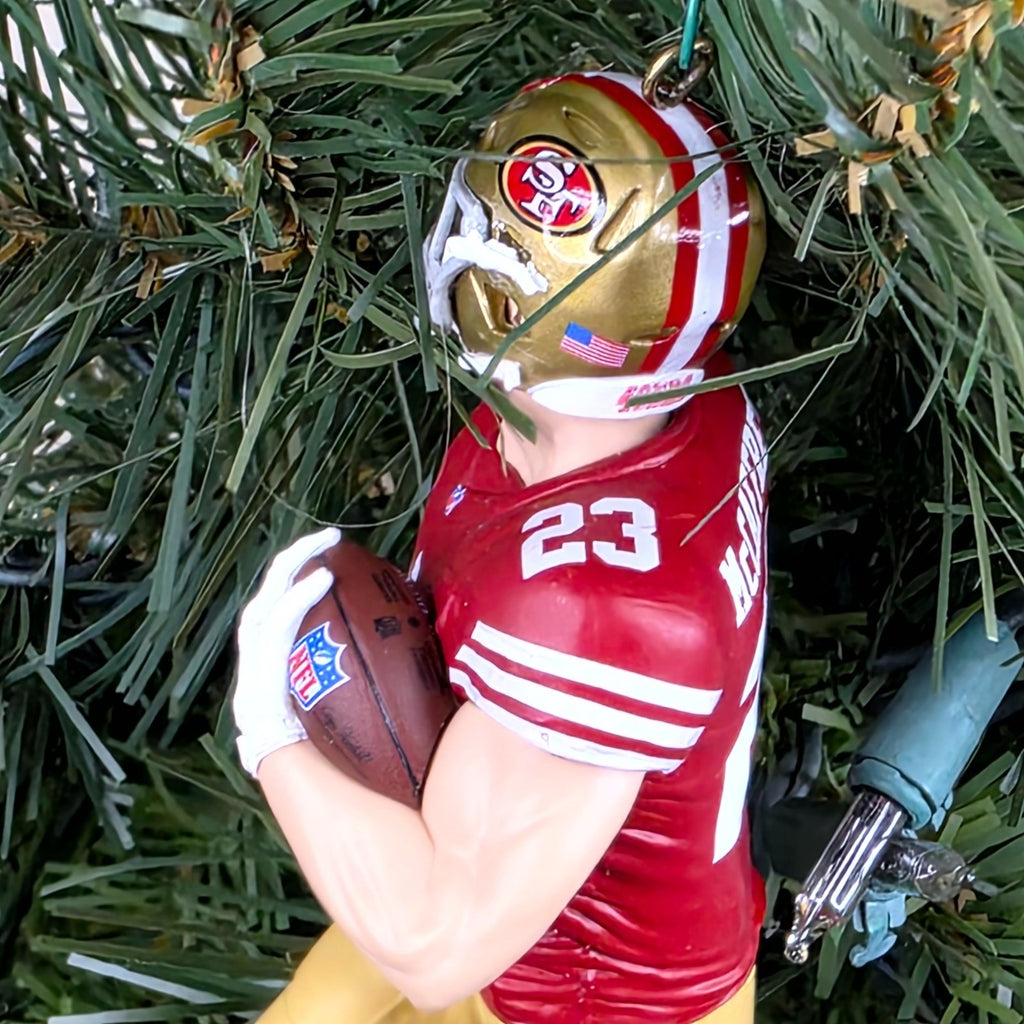 Christian McCaffrey San Francisco 49er Football NFL Xmas Ornament Holiday Jersey