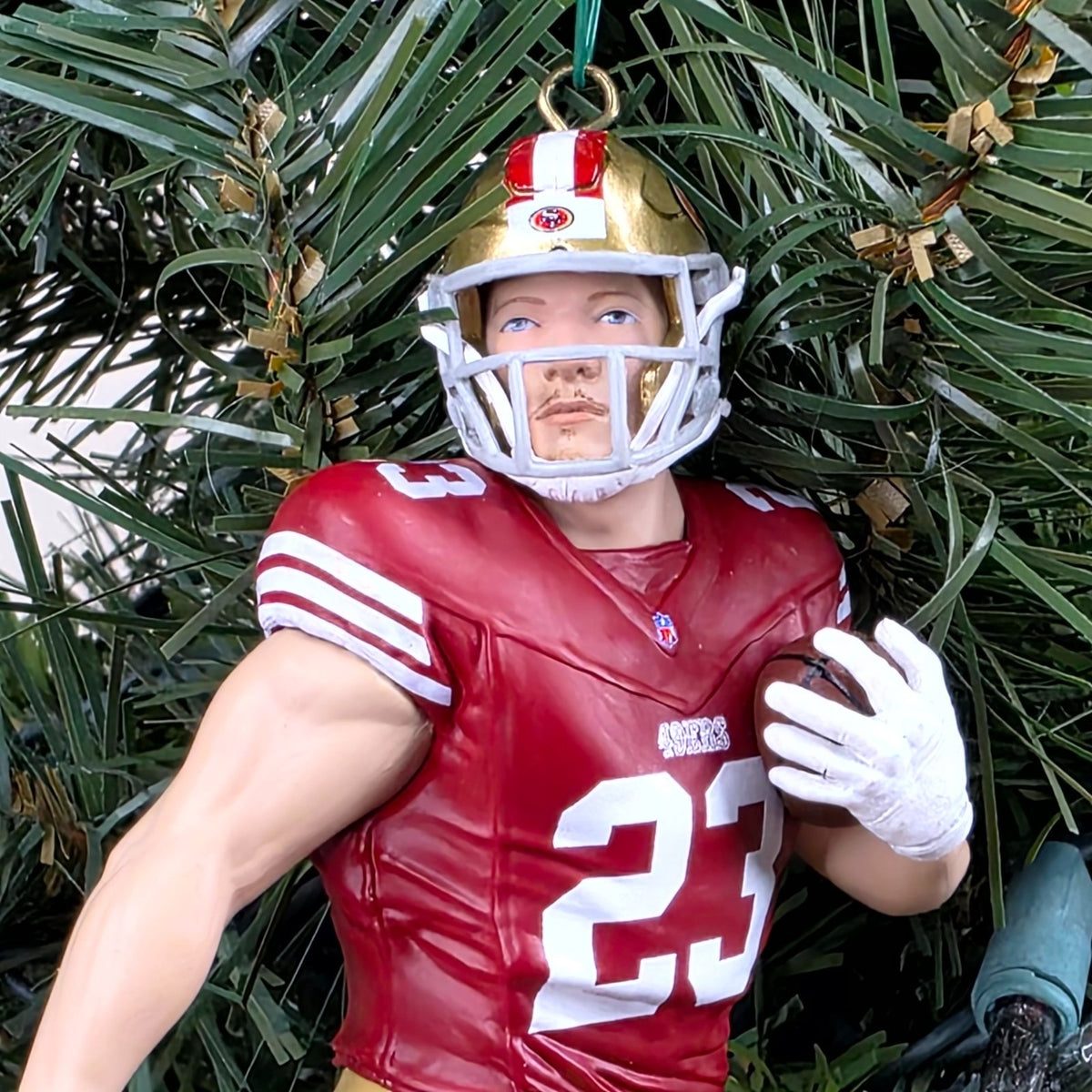 Christian McCaffrey San Francisco 49er Football NFL Xmas Ornament Holiday Jersey