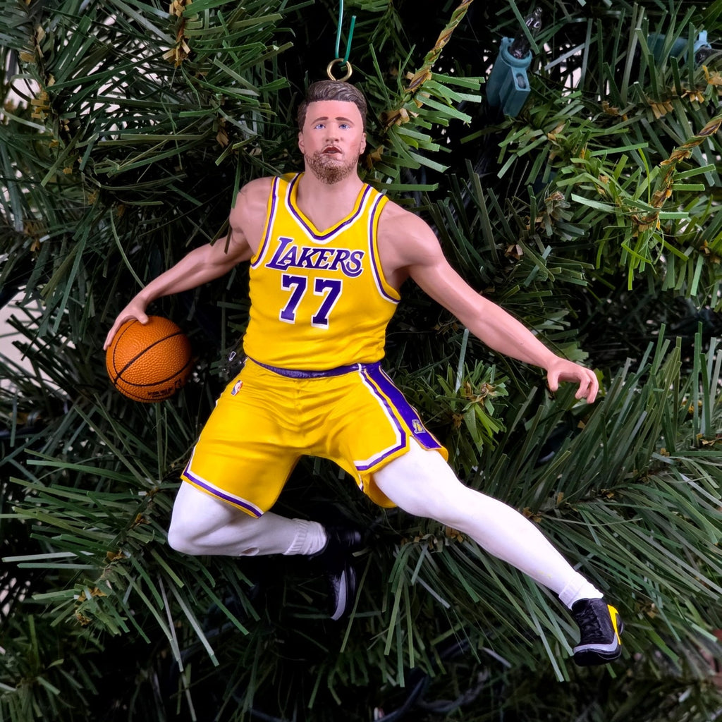 Luka Dončić Los Angeles Lakers NBA Basketball Xmas Tree Ornament Holiday Jersey
