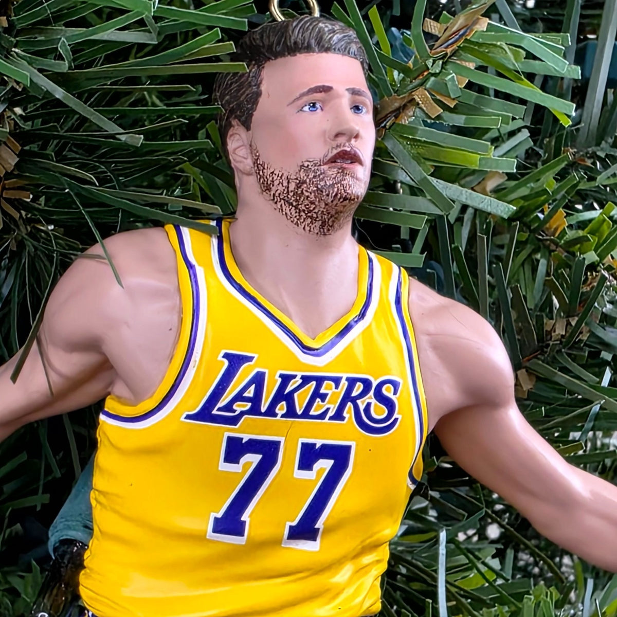 Luka Dončić Los Angeles Lakers NBA Basketball Xmas Tree Ornament Holiday Jersey