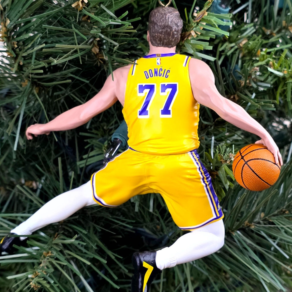 Luka Dončić Los Angeles Lakers NBA Basketball Xmas Tree Ornament Holiday Jersey