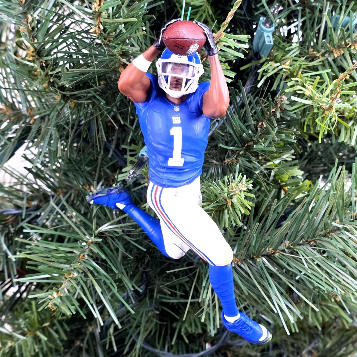 Malik Nabers New York Giants Football NFL Xmas Tree Ornament Holiday Jersey #1