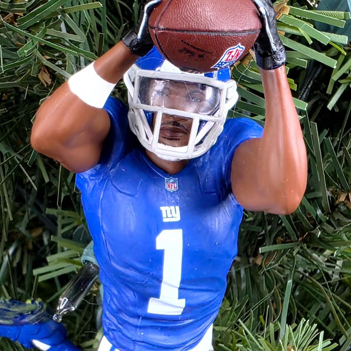 Malik Nabers New York Giants Football NFL Xmas Tree Ornament Holiday Jersey #1