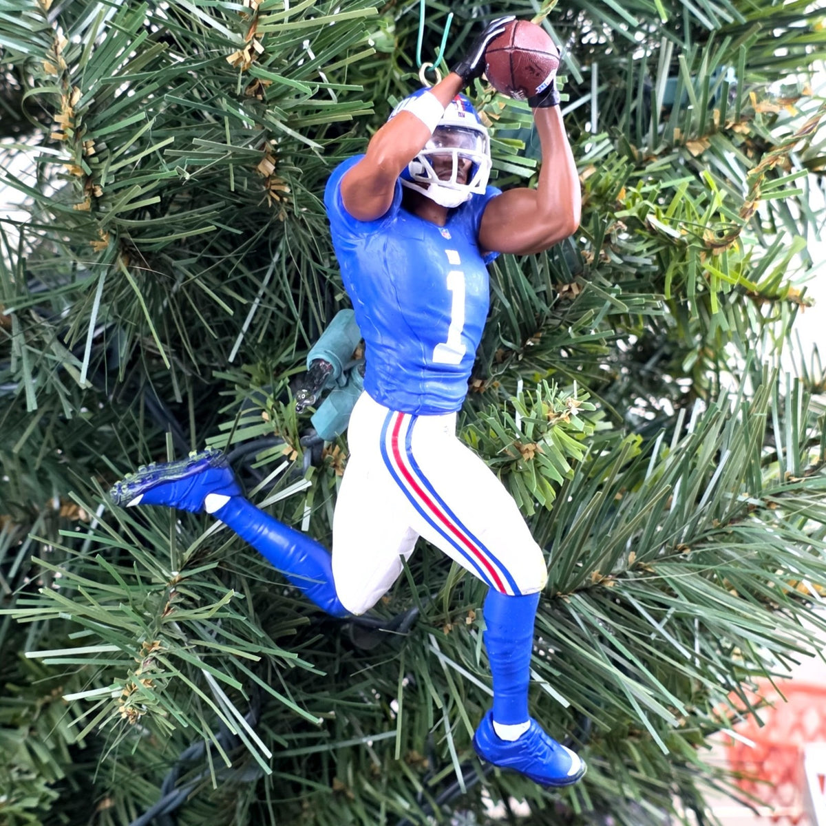Malik Nabers New York Giants Football NFL Xmas Tree Ornament Holiday Jersey #1
