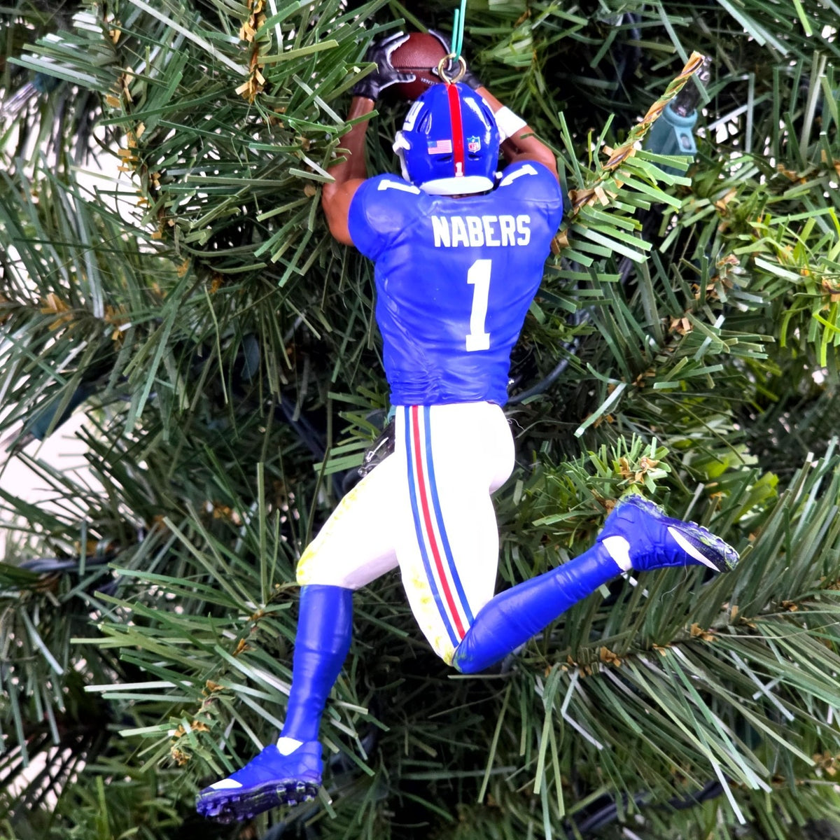 Malik Nabers New York Giants Football NFL Xmas Tree Ornament Holiday Jersey #1
