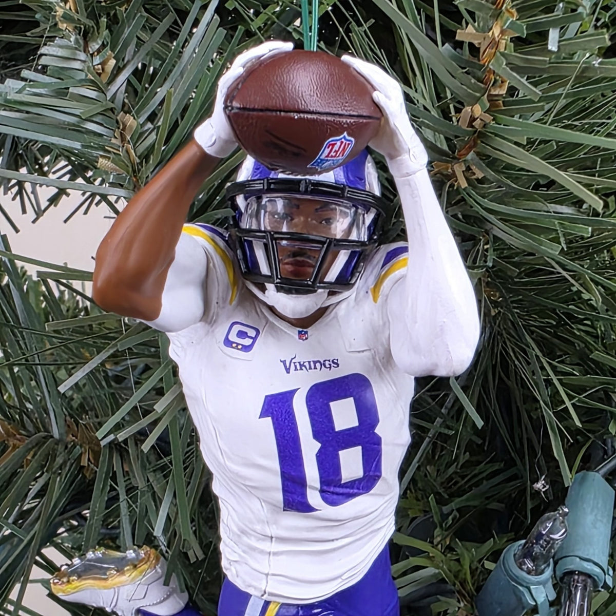 Justin Jefferson Minnesota Vikings Football NFL Xmas Ornament Holiday Jersey #18