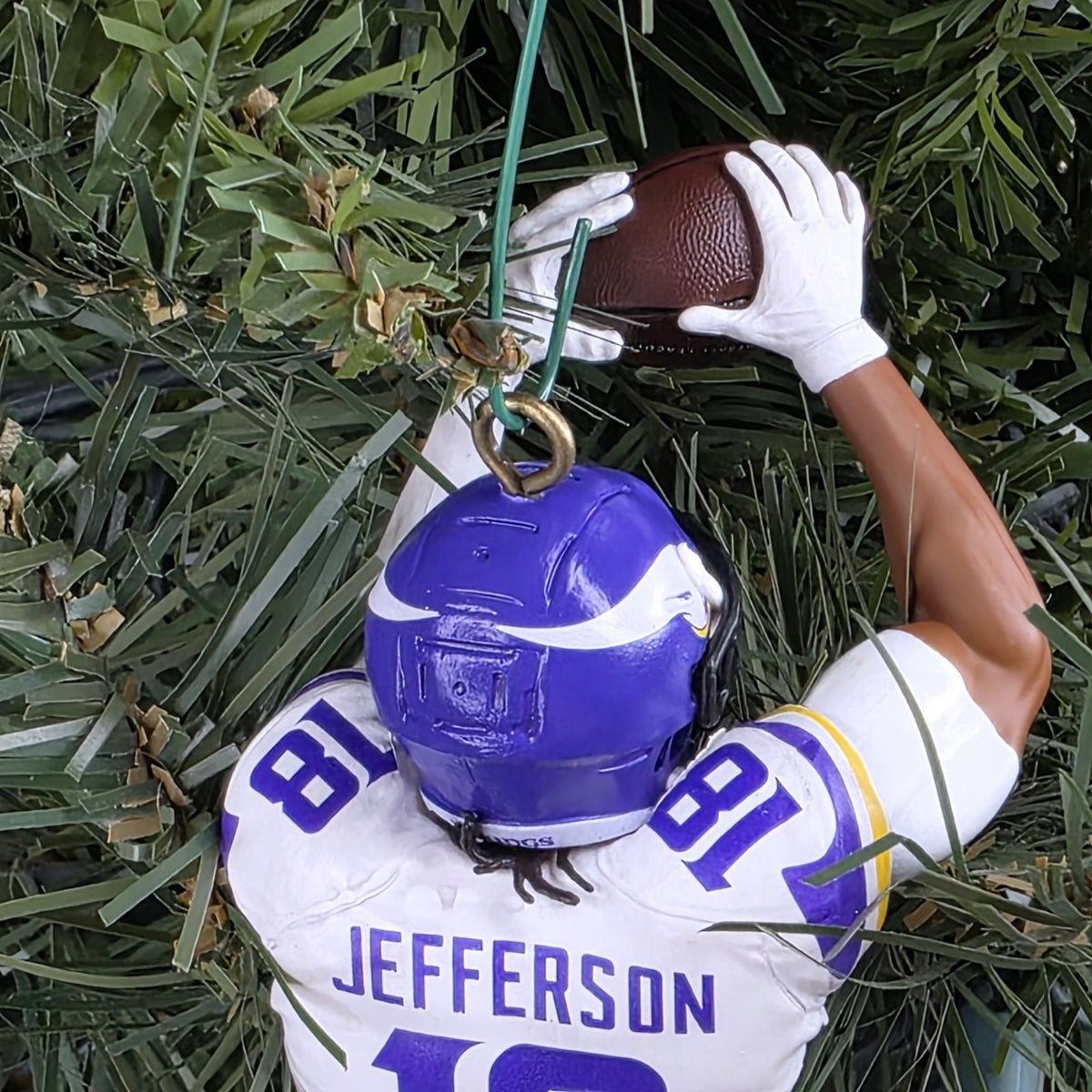 Justin Jefferson Minnesota Vikings Football NFL Xmas Ornament Holiday Jersey #18