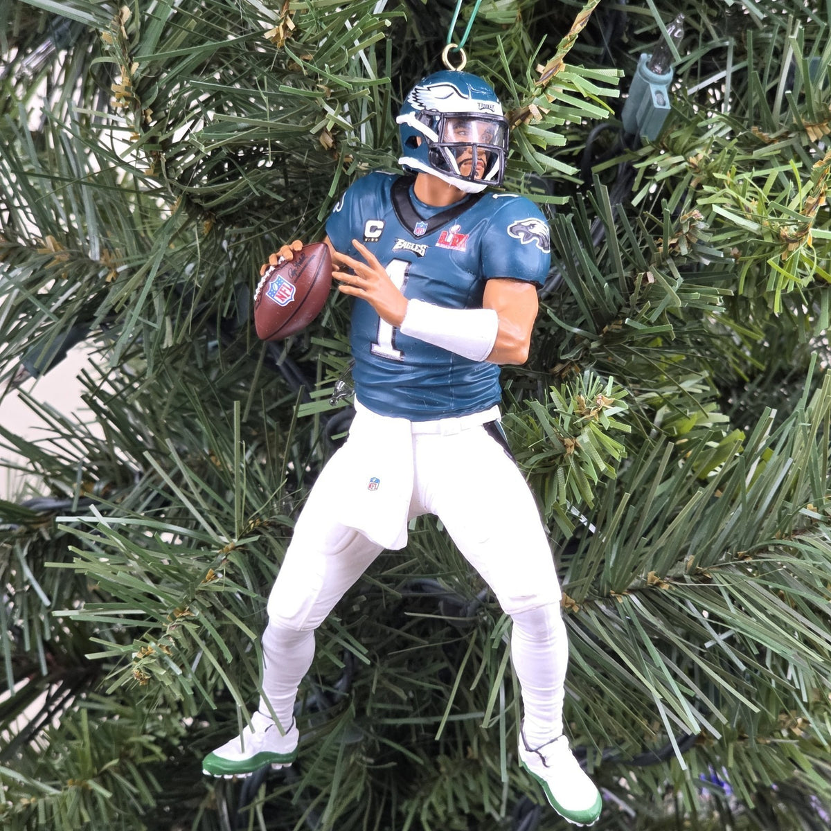 Jalen Hurts Philadelphia Eagles Football NFL Xmas Ornament Holiday Jersey #1