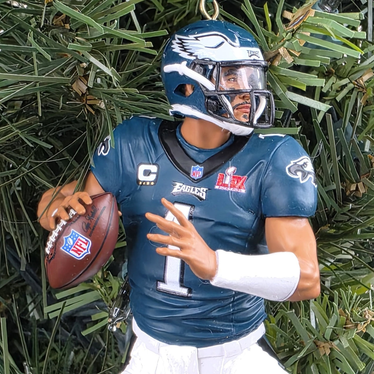 Jalen Hurts Philadelphia Eagles Football NFL Xmas Ornament Holiday Jersey #1
