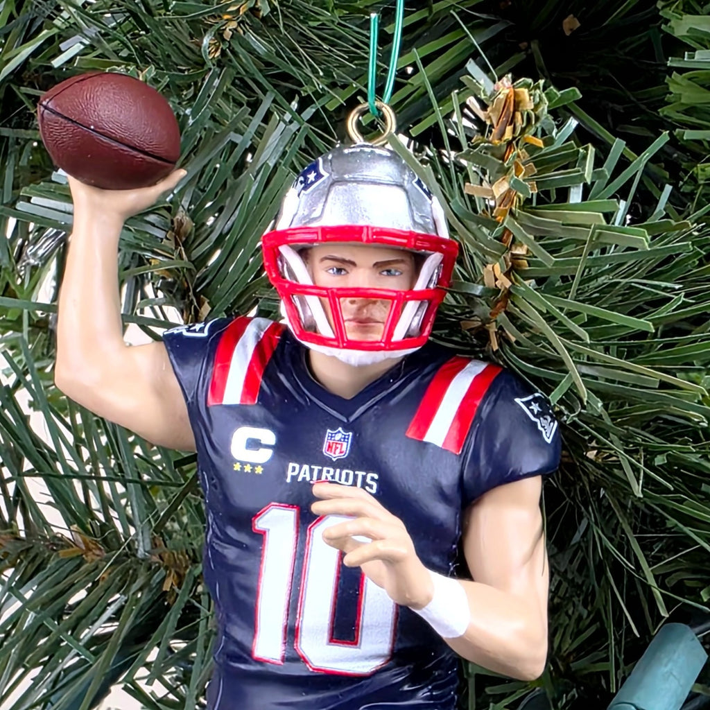 Drake Maye New England Patriots Football NFL Xmas Ornament Holiday Jersey #10