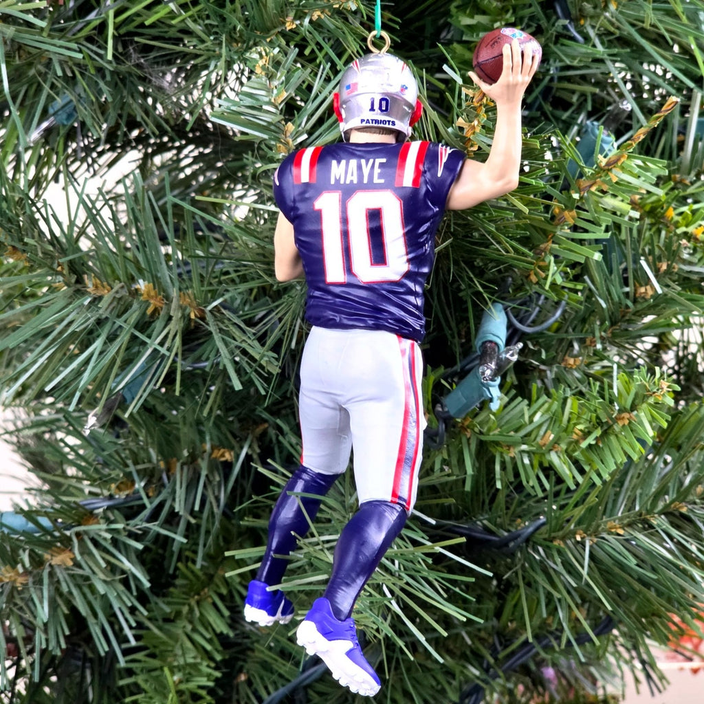 Drake Maye New England Patriots Football NFL Xmas Ornament Holiday Jersey #10