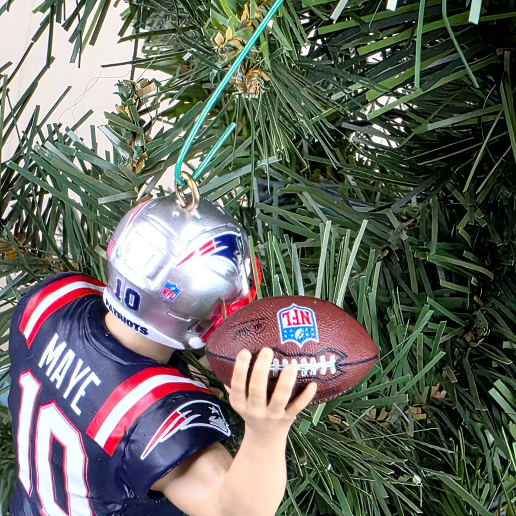 Drake Maye New England Patriots Football NFL Xmas Ornament Holiday Jersey #10