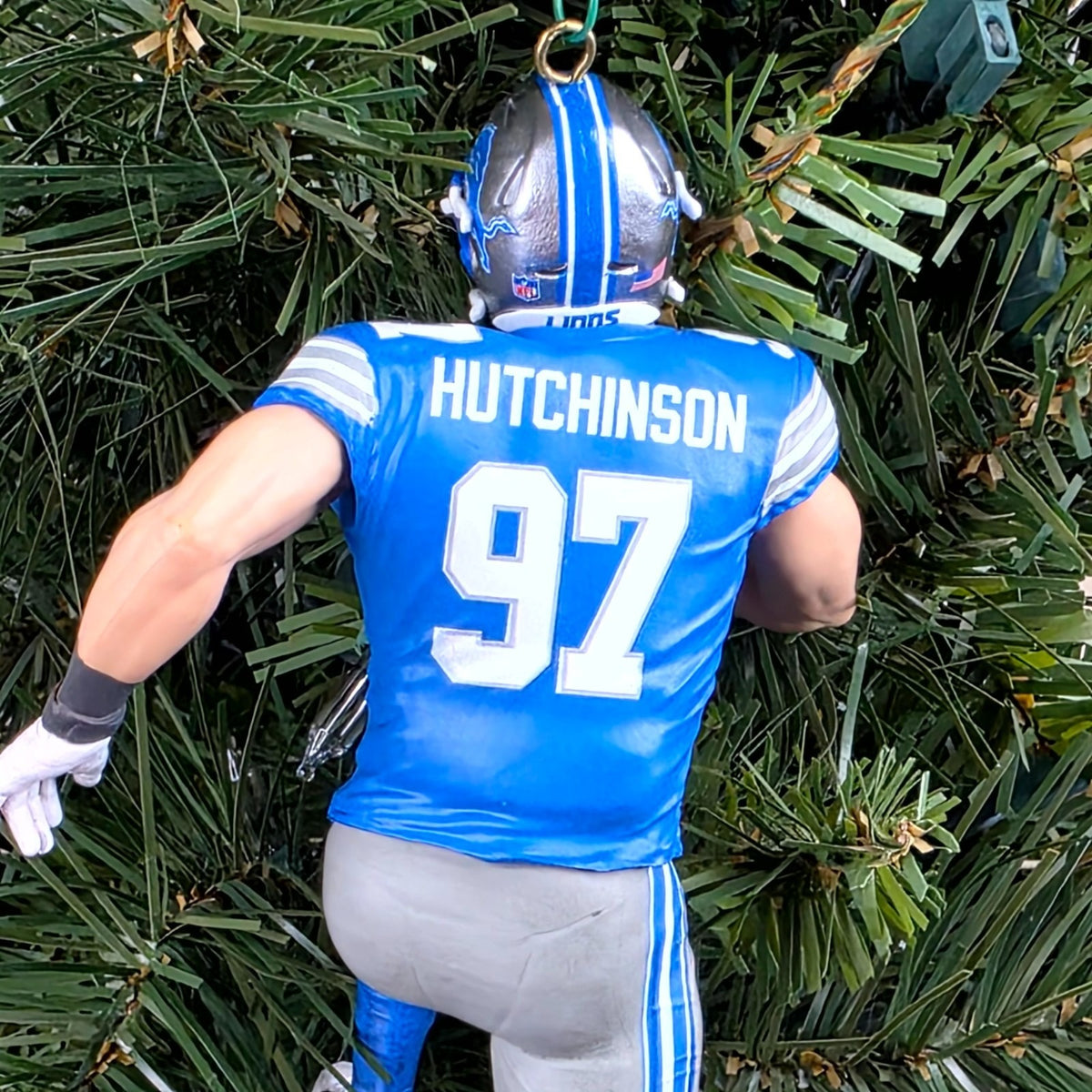 Aidan Hutchinson Detroit Lions Football NFL Xmas Tree Ornament Holiday Jersey 97